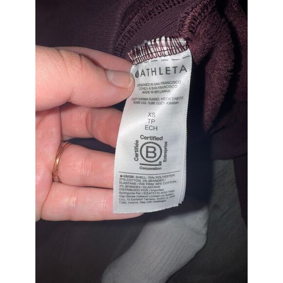 Women’s Athleta Cozy Karma Funnel Neck Dress, Spiced Cabernet Size XS - Picture 7 of 8